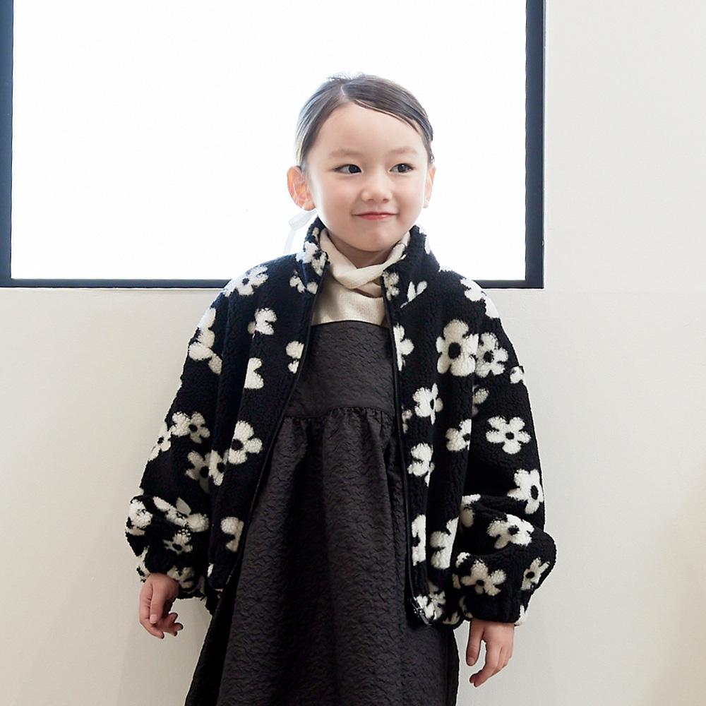 花柄ボア/フリース スタンドカラージャケット 2024秋冬 ｜子供服