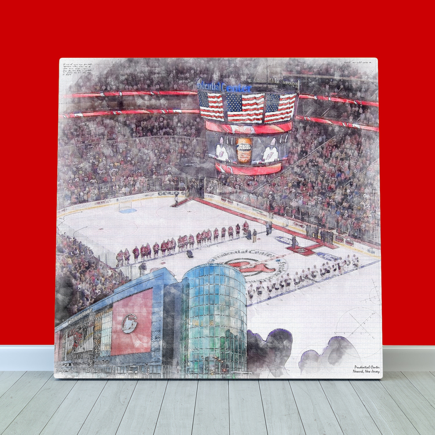 Prudential Center Print / Canvas Wall Art, New Jersey Devils