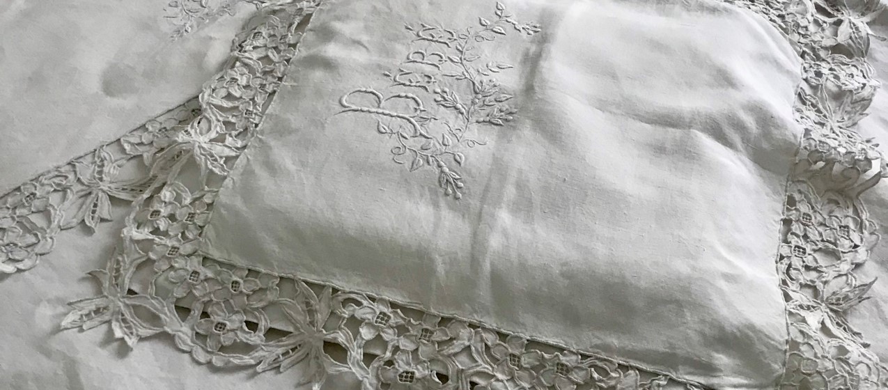 L2718 フランスアンティークレースボーダー/テープレース 19世紀ポワン