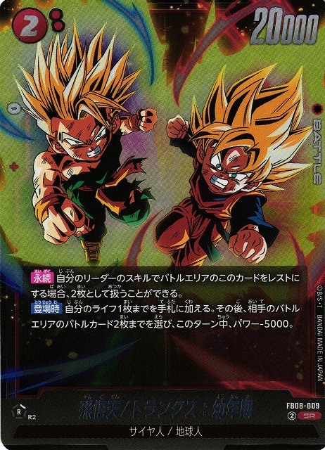 ドラゴンボールZ トランクス 孫悟天のPPカード DP2200 ドラゴンボールZ