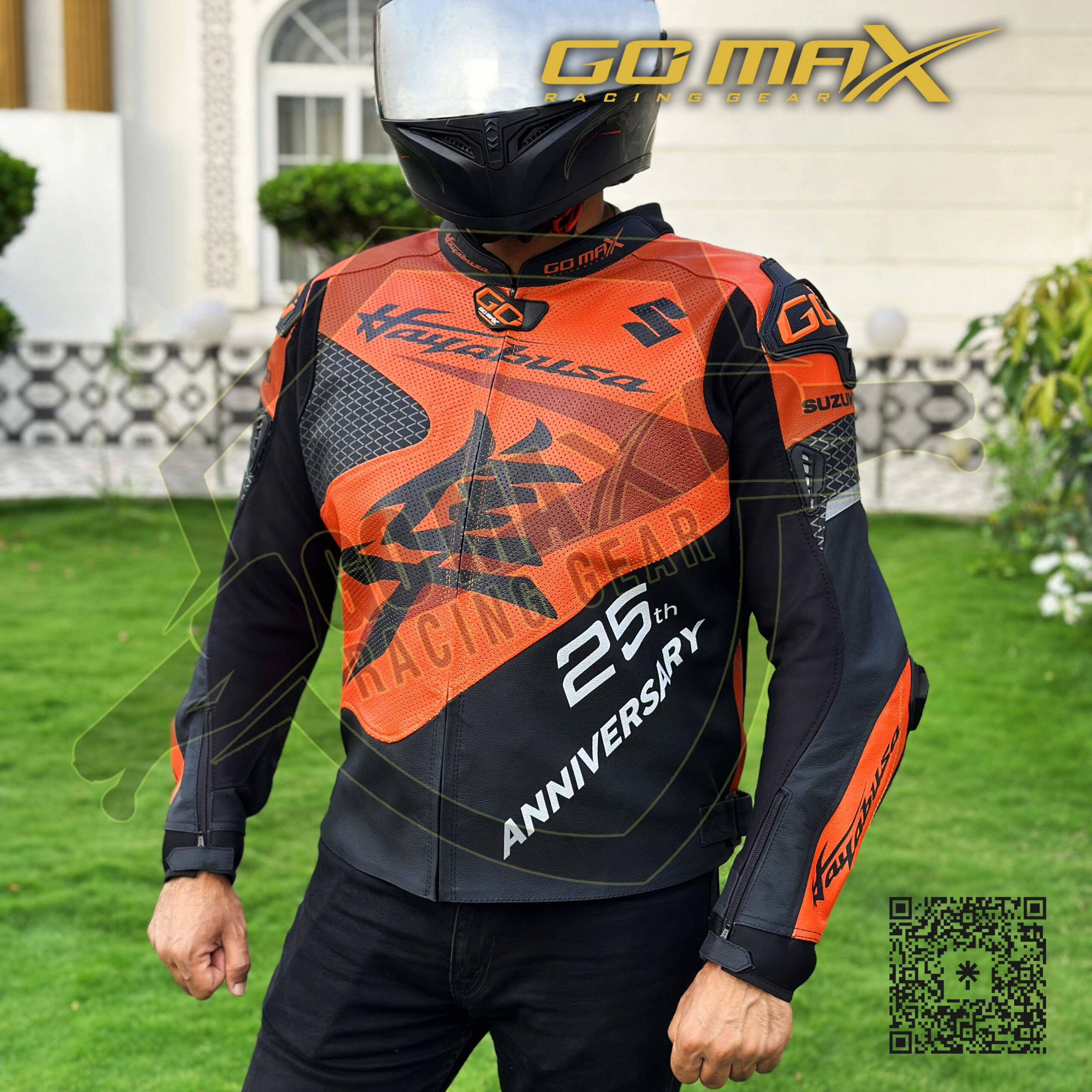 Suzuki Hayabusa 25th Anniversary Motorbike Racing Leather Jacket