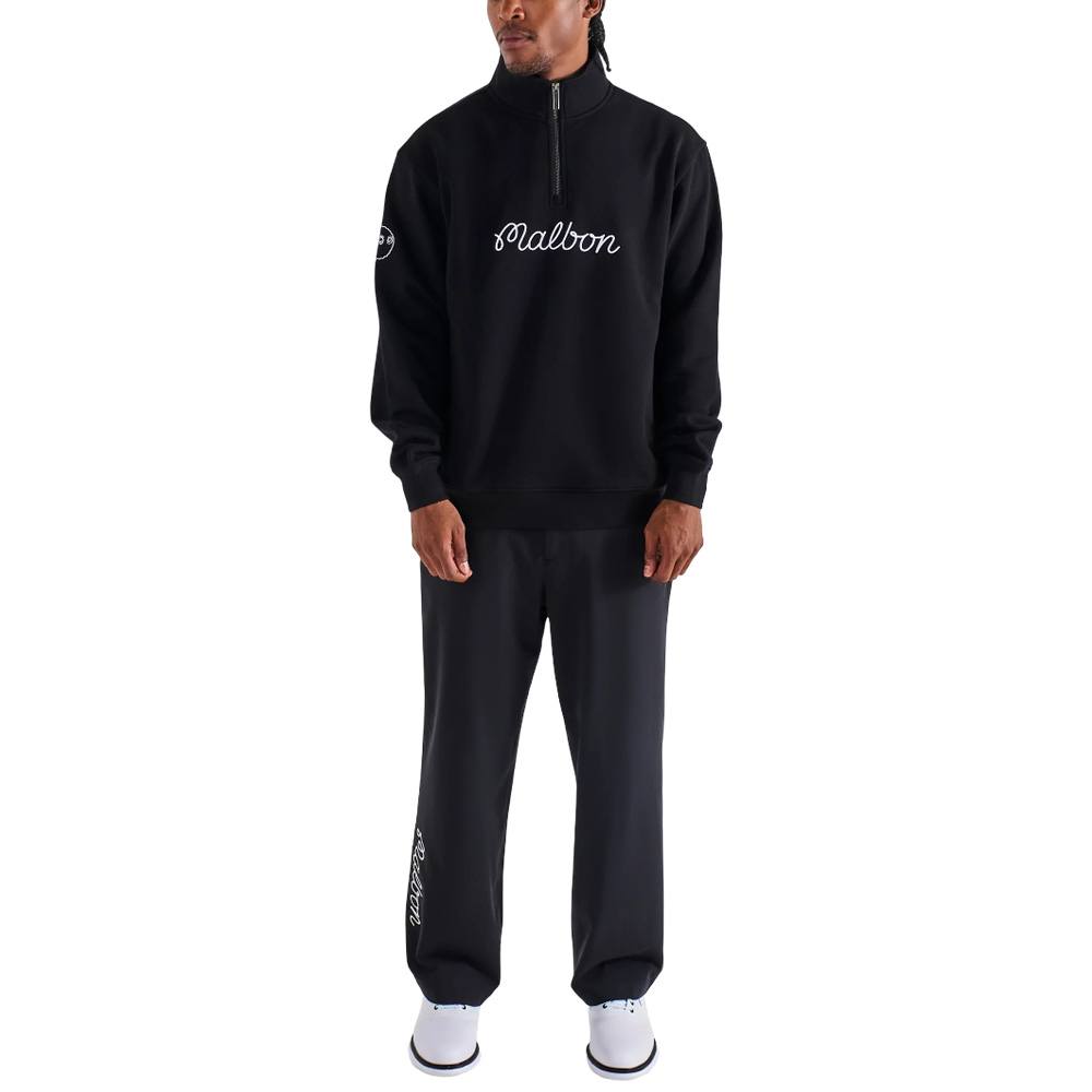 Malbon Collegiate Golf Pullover Black - 25 Men – Golfio