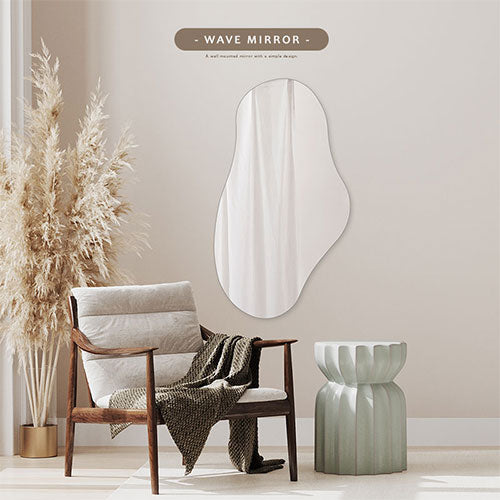 ウェーブミラー ミラー ドレッサー おしゃれ ぼん家具 LET300287