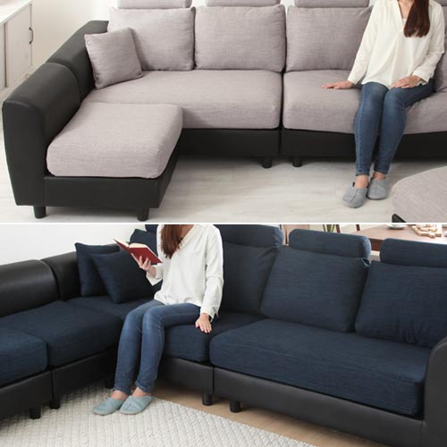 ヘッドレスト付きカウチソファ4人掛け カバー単体 ソファ ソファカバー