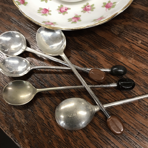 ビーンズコーヒースプーン EPNS ブラウンビーン(茶) 残数1｜「GENIO