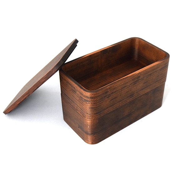 GAIAネット杉の木クラフト 曲げわっぱ弁当箱（拭き漆） 角二段(二段