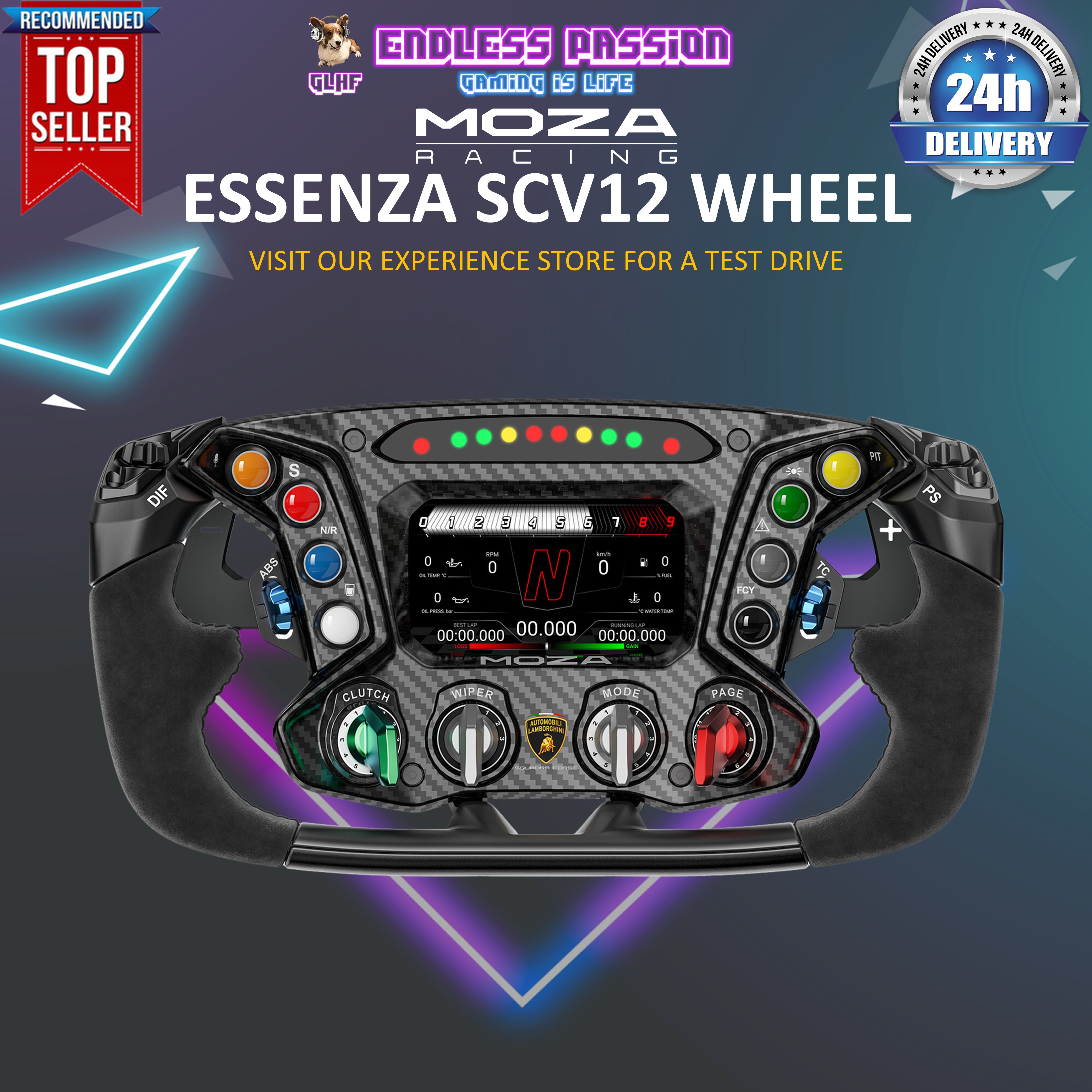 Moza Automobili Lamborghini Squadra Corse Essenza SCV12 Sim Racing