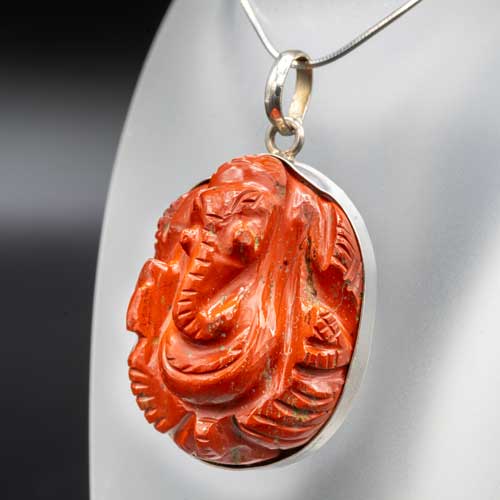 ガネーシャ神ペンダントトップ（レッドジャスパー） | ガネーシャ神と