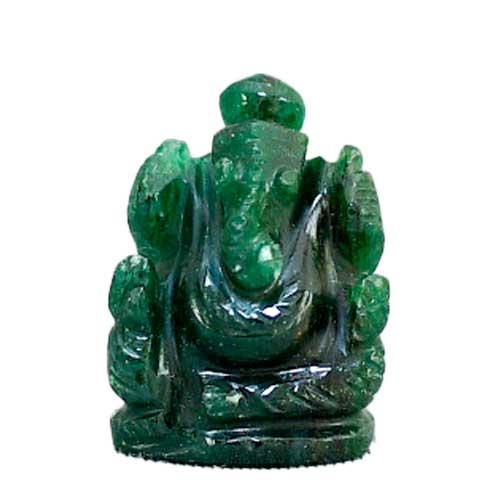 グリーンジェイド（緑翡翠）ガネーシャ神像 | ガネーシャ神と開運グッズ