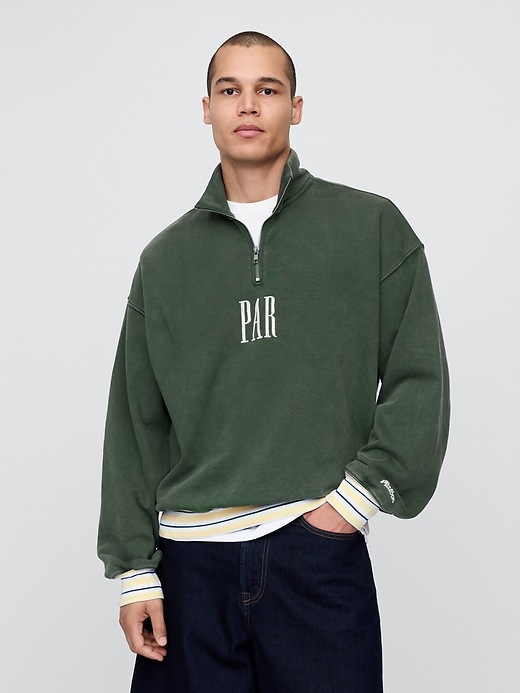 Gap × Malbon Heavyweight Logo Quarter-Zip Pullover | Gap