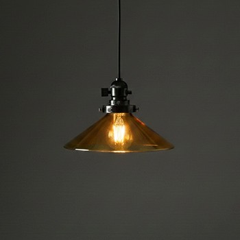 昭和レトロ ラジオソケット ペンダントライト｜アンバー｜照明の