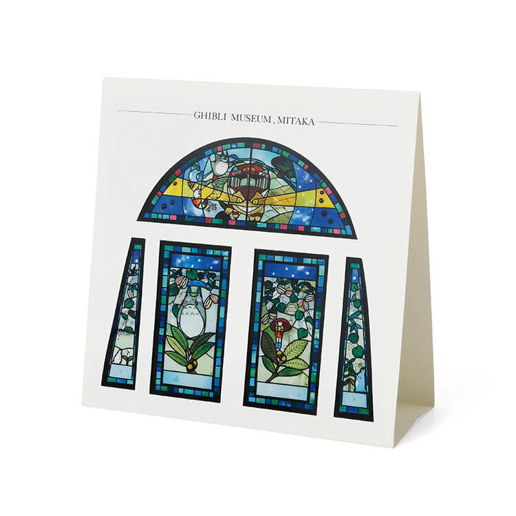 ジブリ美術館ステンドグラスポストカード 「ネコバスを待つトトロ達