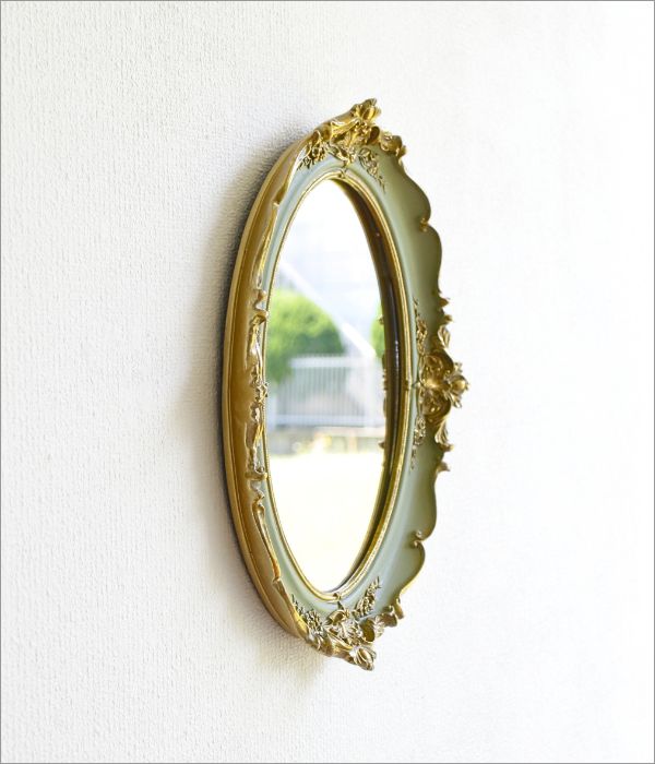 壁掛けミラー 鏡 ウォールミラー おしゃれ アンティーク調