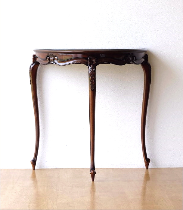 JAMページ 猫脚 アンティーク マホガニー家具 サイドテーブル 開梱設置