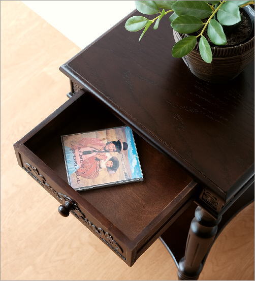 アンティーク 家具 サイドテーブル サイドチェスト 電話台 FAX台 完成