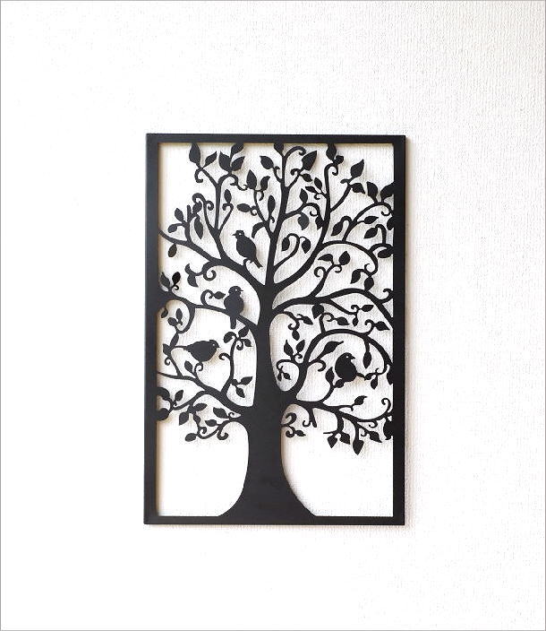 壁飾り アイアン おしゃれ 壁掛け ツリー バード アートパネル アート