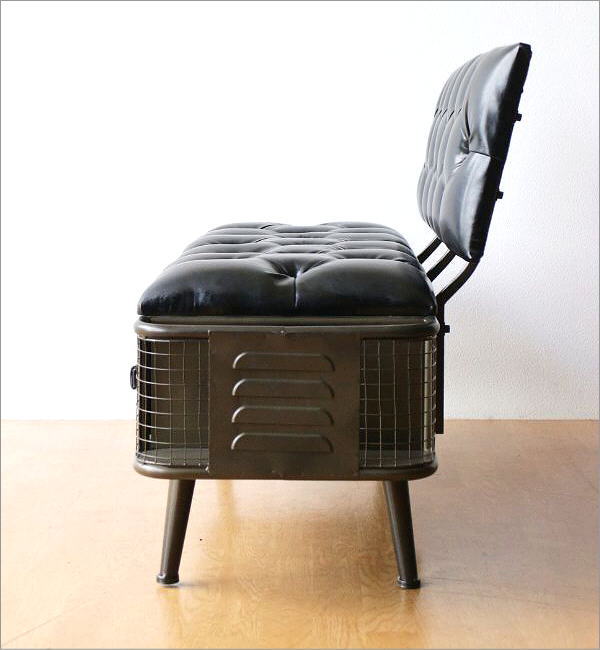 ベンチ 収納付 ソファ スツール おしゃれ ベンチスツール アイアン