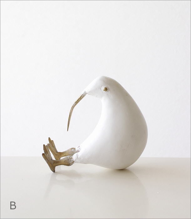 キウイ 鳥 木彫り置物 オブジェ おしゃれ 置物 小物 雑貨 レトロ