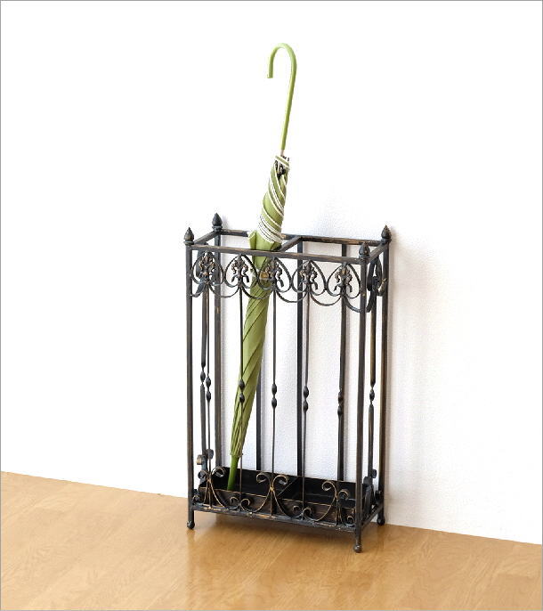 傘立て スリム おしゃれ アンティーク アイアン 薄型 コンパクト
