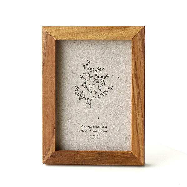 フォトフレーム 写真立て 木製 チーク材 おしゃれ L判 壁掛け 卓上