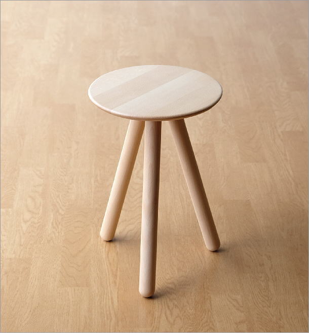 スツール 木製 おしゃれ 花台 丸椅子 玄関 サイドテーブル 3本脚