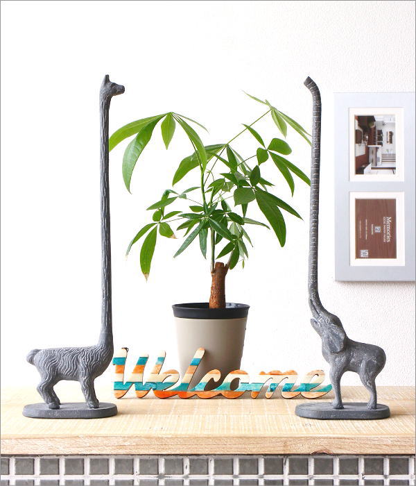 ドアストッパー ラマ かわいい アイアン 鉄鋳物 玄関 室内 置くだけ