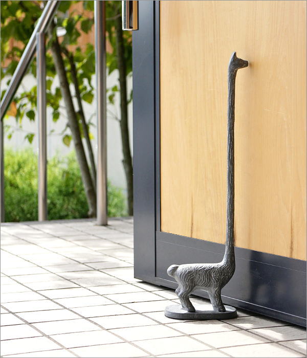 ドアストッパー ラマ かわいい アイアン 鉄鋳物 玄関 室内 置くだけ