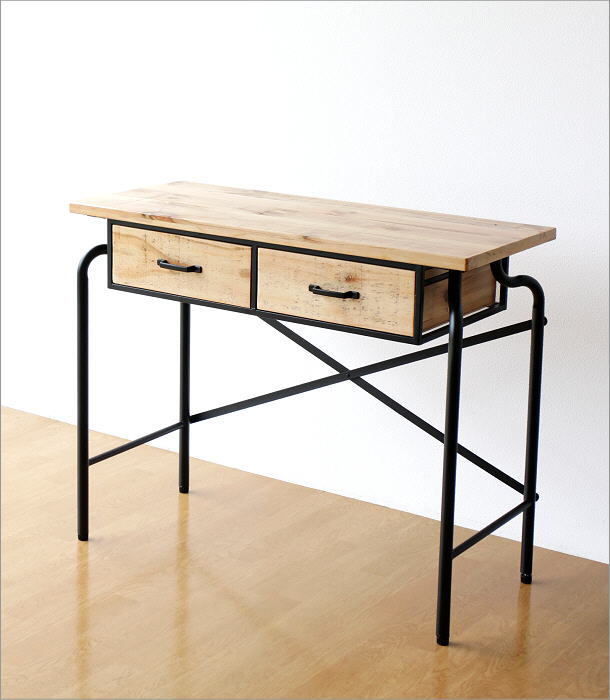 コンソールデスク おしゃれ コンソールテーブル アイアン ウッド 天然