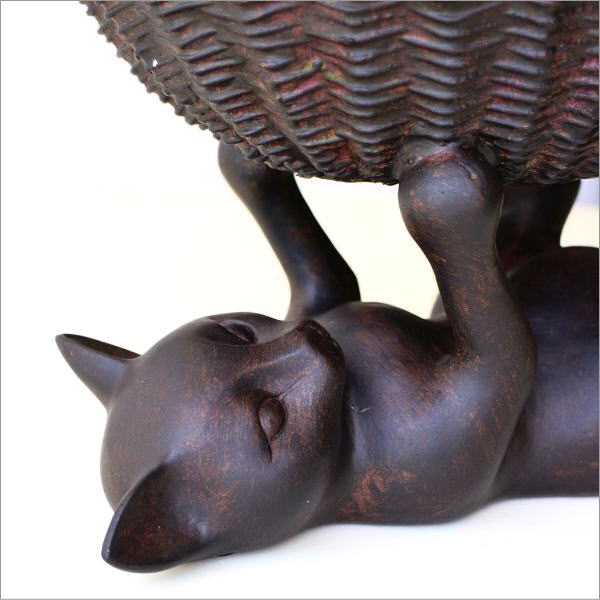 小物入れ かご 編み籠 猫 雑貨 プランターカバー 鉢カバー ねこ