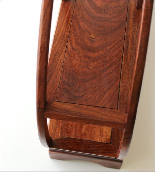 飾り棚 和風 和室 床の間 丸形 シノワズリ 珍品棚 盆栽棚 違い棚 和