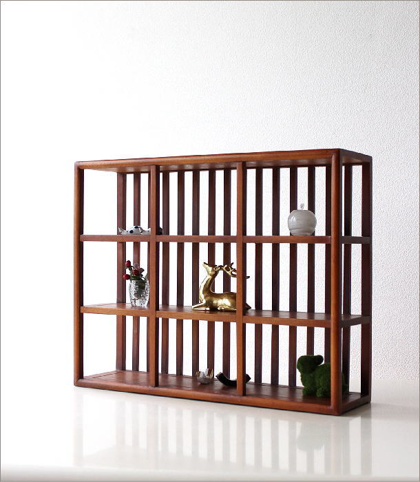 飾り棚 和風 和室 床の間 おしゃれ シノワズリ 珍品棚 盆栽棚 和家具