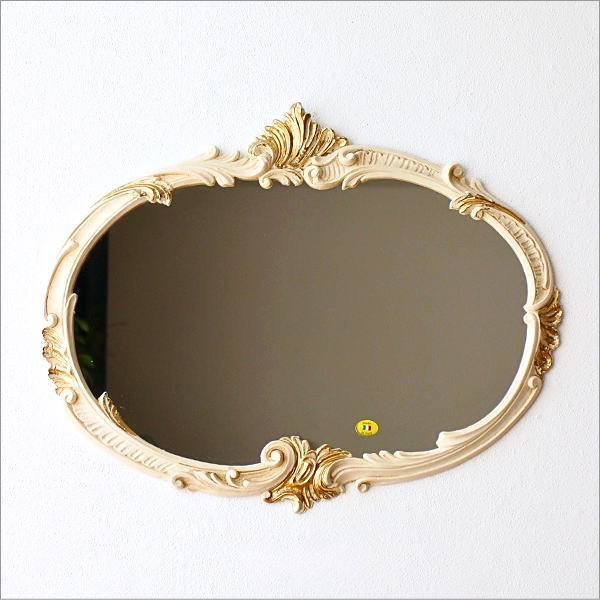 アールヌーボー風 壁掛け鏡 女性彫刻 アールヌーボー風 壁掛け鏡 女性