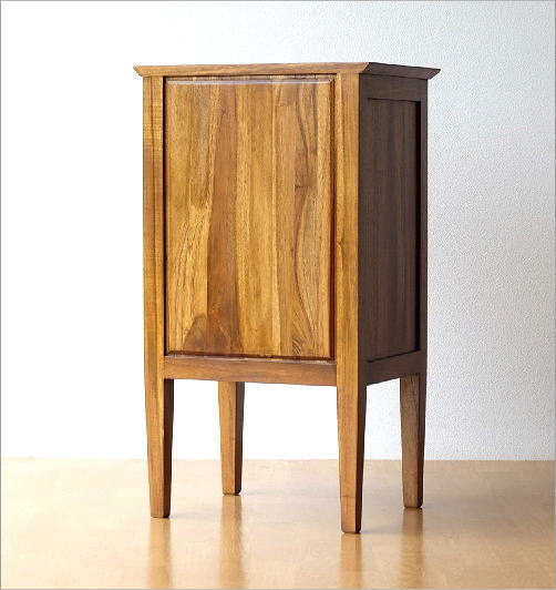 チェスト チーク 無垢材 電話台 3段 幅45 チークスリム三段チェスト