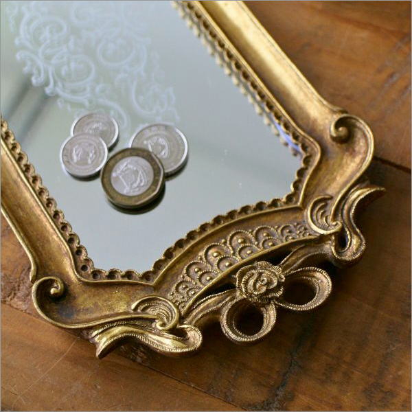 ミラートレイ トレイ 鏡 おしゃれ アクセサリートレイ 小物置き 小物