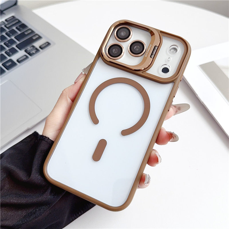 カメラ保護リング付き iphone17/17proケース 隠しスタンド付き magsafe