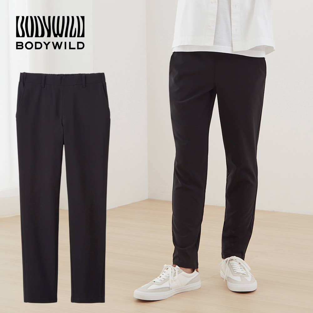 テーパード】ベルトループ付き ドライレーヨン混ストレッチパンツ