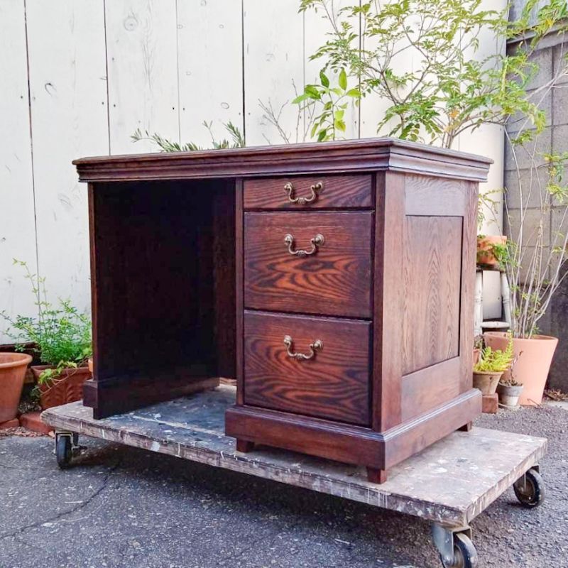 オークアンティークデスクW1000片袖デスクのオーダーメイド@大阪東京