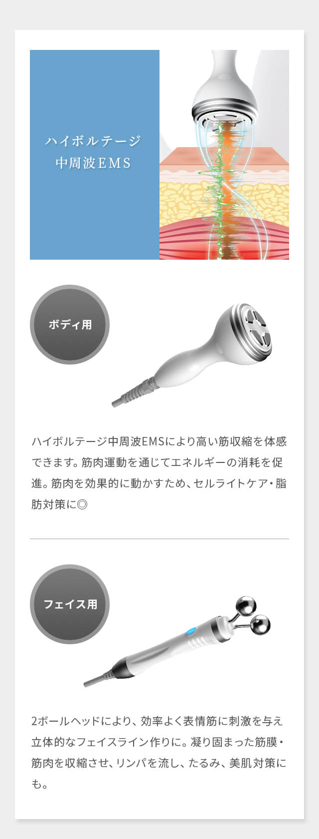 STAR TECH｜美容業界初！ハイボルテージ中周波EMS搭載 スターテックで