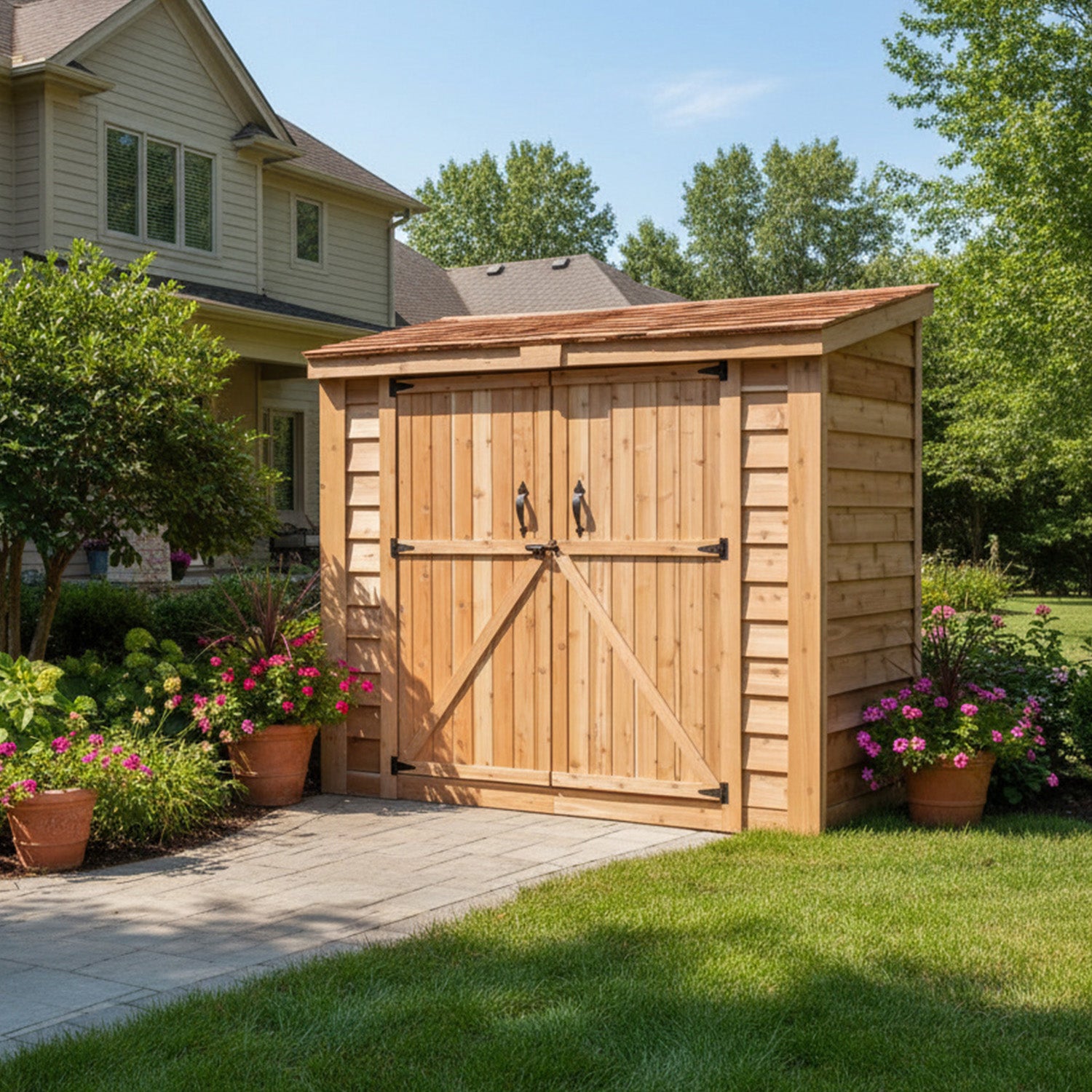 SpaceSaver Lean-to Shed 8x4, Double Doors – Greenhouse Megastore