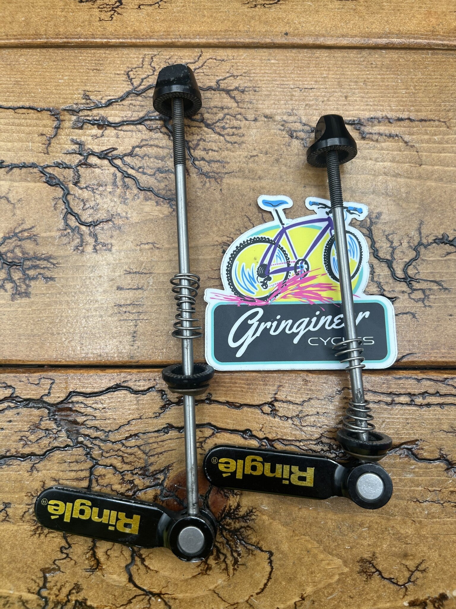 Ringle Black and Gold Titanium Twister Quick Release Skewer Set