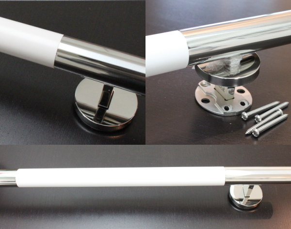 シンプルモダンデザインの高級手すり TOTO 天然木タイプ YHR86WR L型