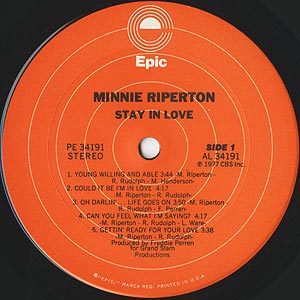 Minnie Riperton / Stay In Love(LP) / Epic 1977 USオリジナル盤 EX