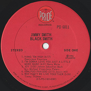 Jimmy Smith / Black Smith(LP) / Pride 1974 USオリジナル盤 EX/EX