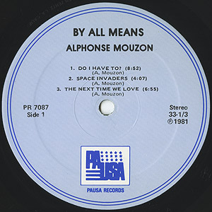 Alphonse Mouzon / By All Means (LP) / PA USA 1981 USオリジナル盤