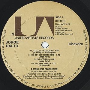 Jorge Dalto / Chevere(LP) / United Aritsts 1976 USオリジナル盤 EX