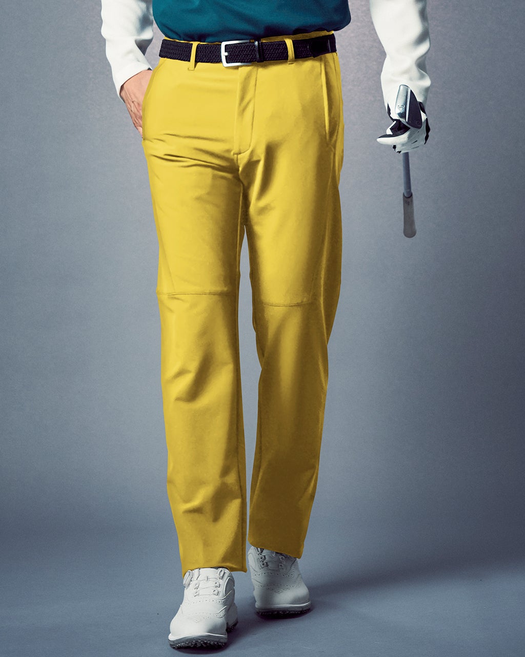 PG 刺繍ロゴ イエロー ゴルフパンツ サイズ7 メンズ ゴルフウェア
