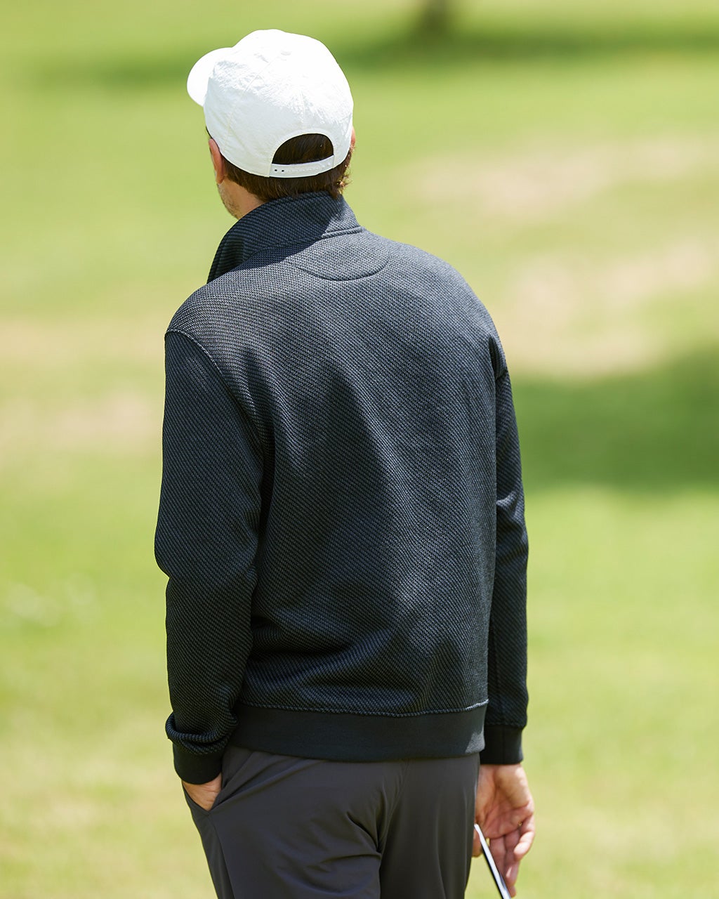 裏起毛ジャガードゴルフハーフジップ/DoCLASSE