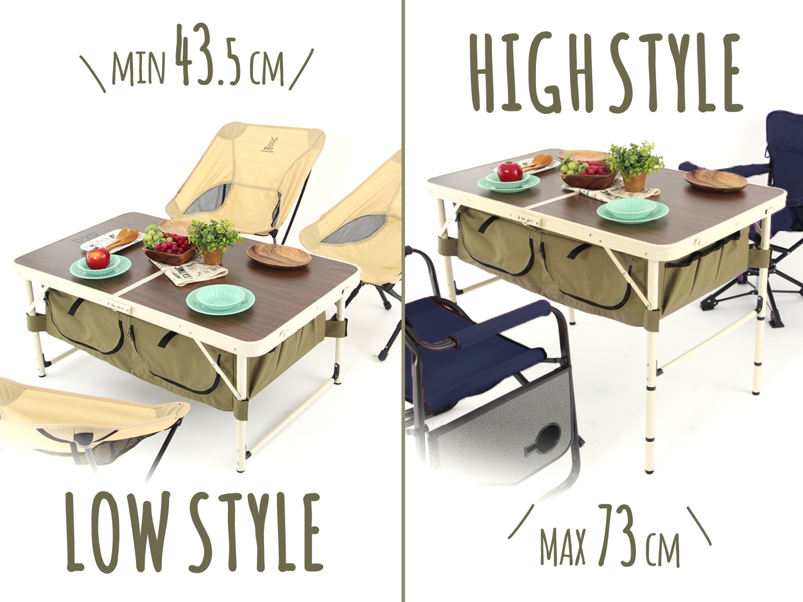 販売終了】グッドラックテーブル（カーキ） TB4-501 - DOD（ディーオー