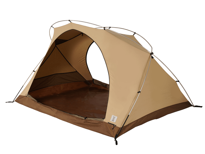 ベージュ/オレンジ キャンプテント 210x320cm、h205cm ベージュ