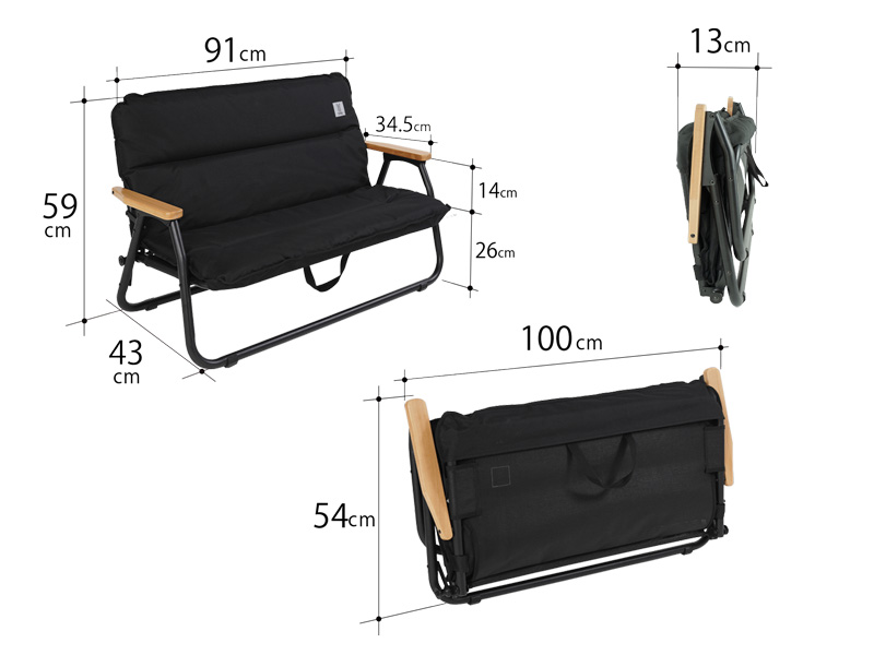 グッドラックソファロー（ブラック） CS2-900-BK - DOD（ディーオー